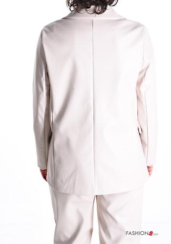 Kunstleder Blazer mit Knöpfen mit Futter - ph 2