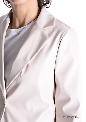 Kunstleder Blazer mit Knöpfen mit Futter - ph 4