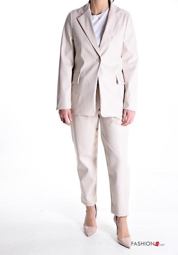Kunstleder Blazer mit Knöpfen mit Futter - ph 5