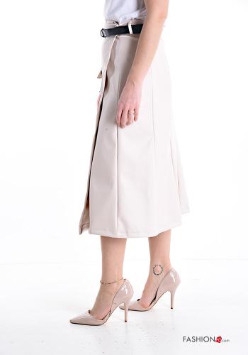 Jupe faux cuir tulipe avec ceinture avec poches - ph 3