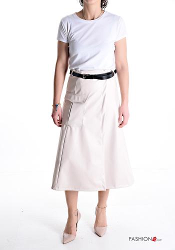 Jupe faux cuir tulipe avec ceinture avec poches - ph 5