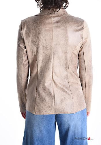 Blazer camoscio con bottoni senza fodera - ph 2