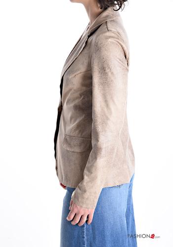 Blazer camoscio con bottoni senza fodera - ph 3