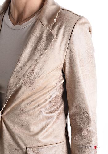 Blazer camoscio con bottoni senza fodera - ph 4