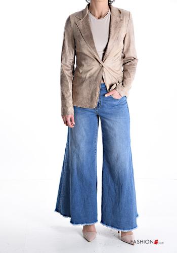 Blazer camoscio con bottoni senza fodera - ph 5