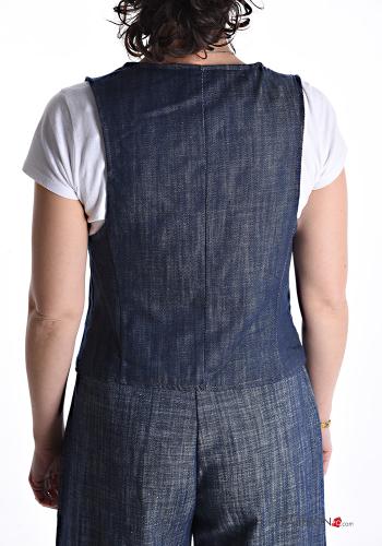 Denim Weste aus Baumwolle mit Knöpfen mit Futter - ph 2