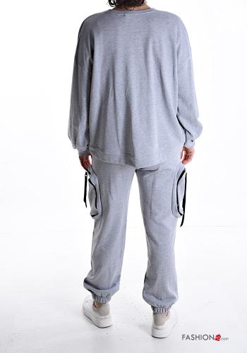 Tuta sportiva in Cotone con elastico con tasche con zip - ph 2