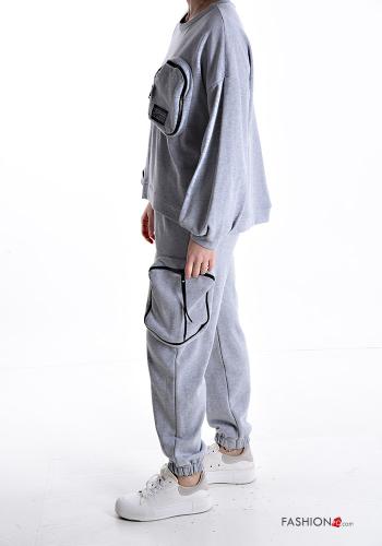 Tuta sportiva in Cotone con elastico con tasche con zip - ph 3