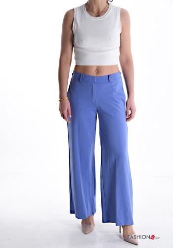 Pantalone in Cotone wide leg con tasche con elastico - ph 5