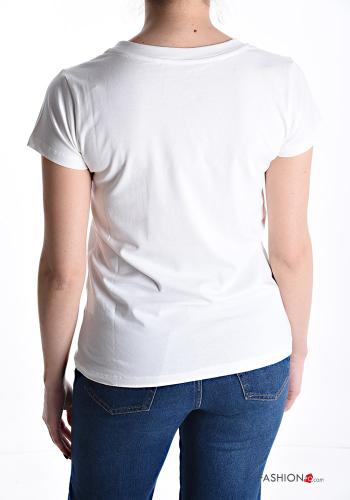 Patterned short sleeve crew neck Cotton T-shirt - ph 2