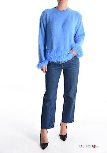 Jersey de Mezcla de Lana cuello redondo con flecos - ph 5