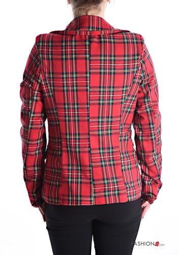 Blazer Fantasia tartan con fodera con paillettes con bottoni - ph 2