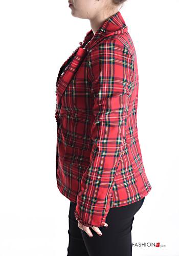 Blazer Fantasia tartan con fodera con paillettes con bottoni - ph 3