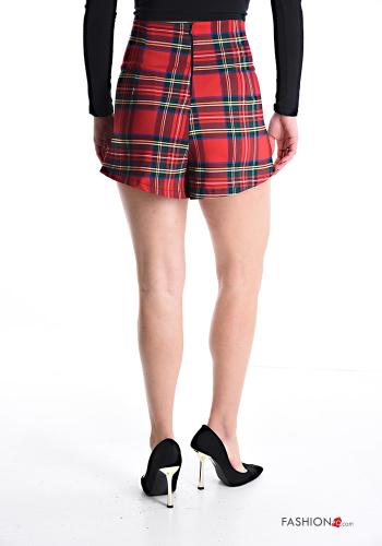 Jupe-Pantalon en Coton Motif tartan à boutons avec fermeture éclair - ph 2