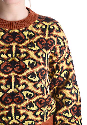 Abstract print crew neck Wool Mix Sweater - ph 4