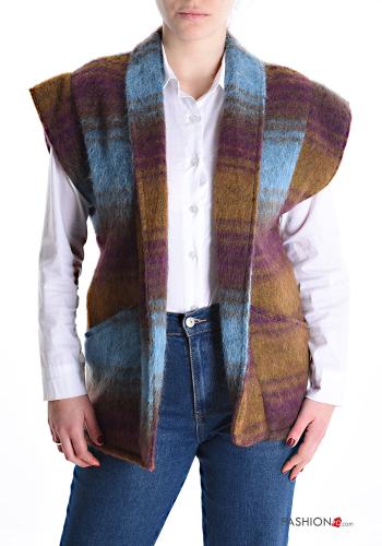 Striped Wool Mix Gilet with pockets - ph 1
