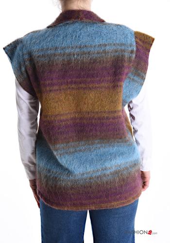 Striped Wool Mix Gilet with pockets - ph 2