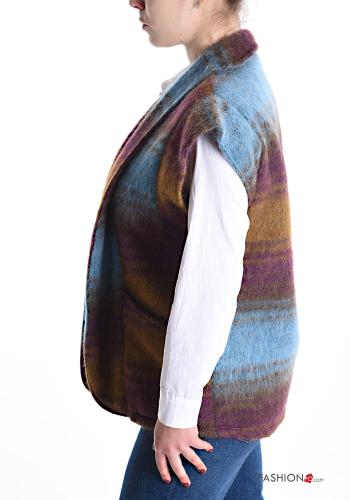 Striped Wool Mix Gilet with pockets - ph 3