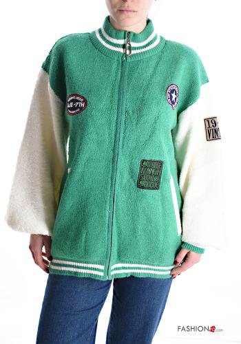 Veste à col roulé avec fermeture éclair avec poches