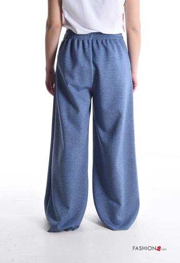 Pantalone sportivo wide leg lungo con tasche con elastico - ph 2