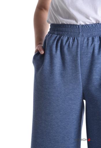 Pantalone sportivo wide leg lungo con tasche con elastico - ph 4