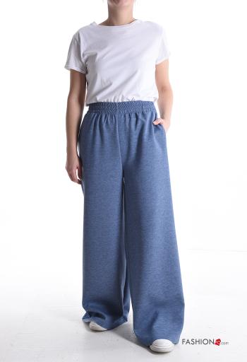 Pantalone sportivo wide leg lungo con tasche con elastico - ph 5