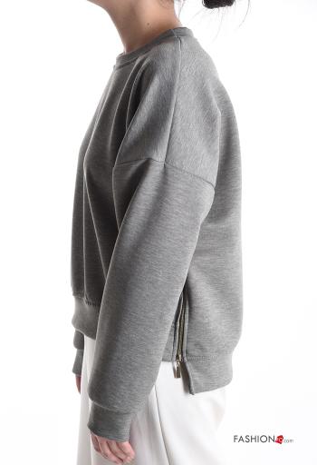 Felpa maniche lunghe girocollo con zip - ph 3