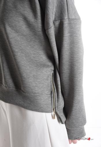 Felpa maniche lunghe girocollo con zip - ph 4
