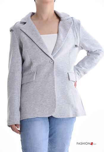 Giacca in Cotone maniche lunghe con bottoni con cappuccio - ph 1