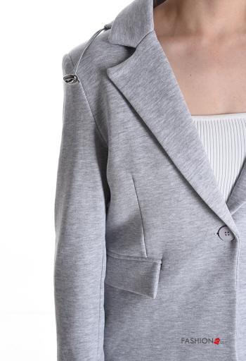 Giacca in Cotone maniche lunghe con bottoni con cappuccio - ph 4
