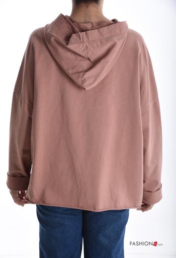 Felpa in Cotone maniche lunghe con zip con cappuccio - ph 2