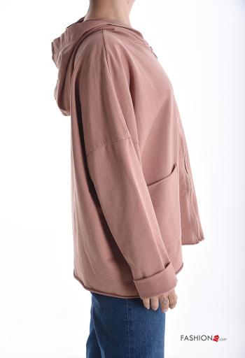 Felpa in Cotone maniche lunghe con zip con cappuccio - ph 3