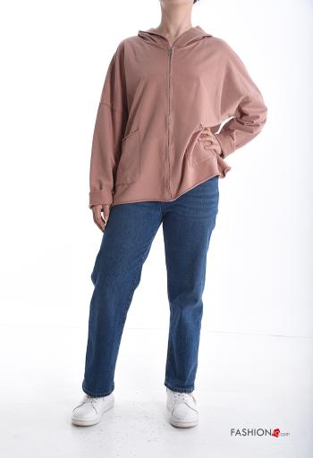 Felpa in Cotone maniche lunghe con zip con cappuccio - ph 5