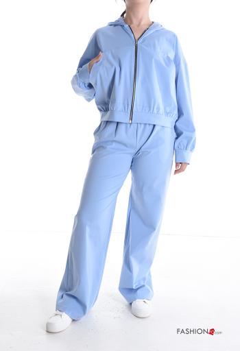 Tuta sportiva in Cotone con elastico con cappuccio con tasche con zip