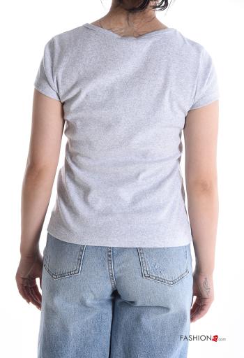 T-shirt in Cotone maniche corte girocollo Fantasia animali - ph 2