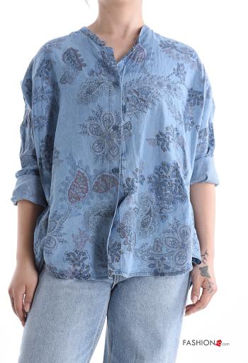 Chemise manches longues Imprimé paisley à boutons