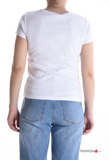 Graphic Print short sleeve crew neck Cotton T-shirt - ph 2