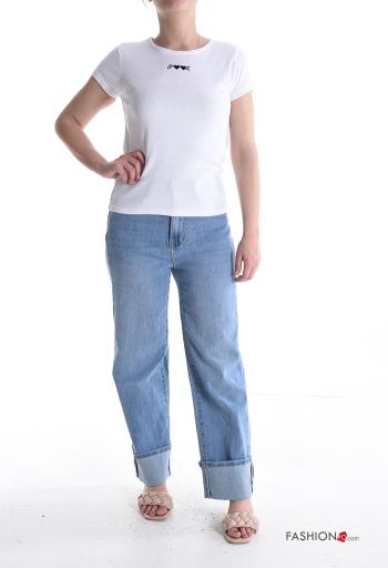 Graphic Print short sleeve crew neck Cotton T-shirt - ph 5