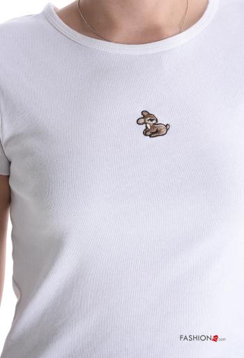 T-shirt in Cotone maniche corte girocollo Fantasia animali - ph 4