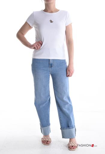 T-shirt in Cotone maniche corte girocollo Fantasia animali - ph 5