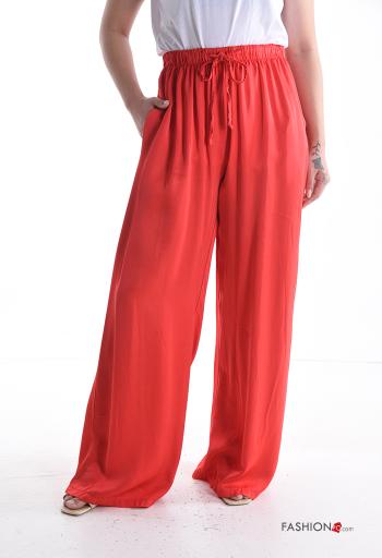 Pantalon wide leg avec poches avec élastique