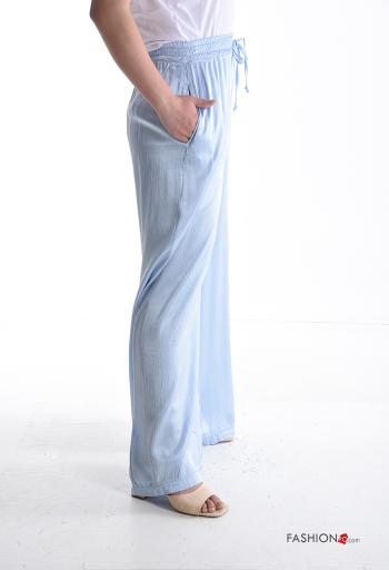 Pantalone wide leg con tasche con elastico - ph 3