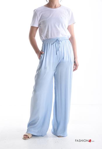Pantalone wide leg con tasche con elastico - ph 5