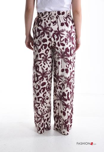 Pantalone wide leg Fantasia mista con tasche con elastico - ph 2