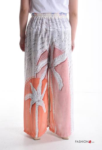 Pantalone in Lino wide leg con tasche con elastico - ph 2