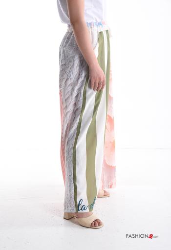 Pantalone in Lino wide leg con tasche con elastico - ph 3