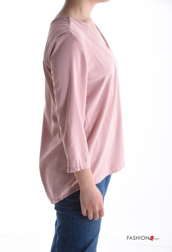 Blusa scollo a V maniche a tre quarti - ph 3