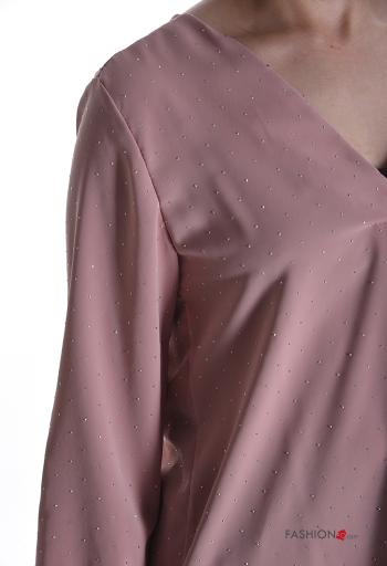 Blusa scollo a V maniche a tre quarti - ph 4