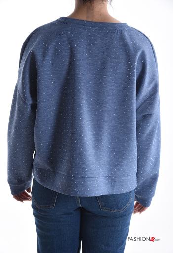 Felpa maniche lunghe girocollo con strass - ph 2