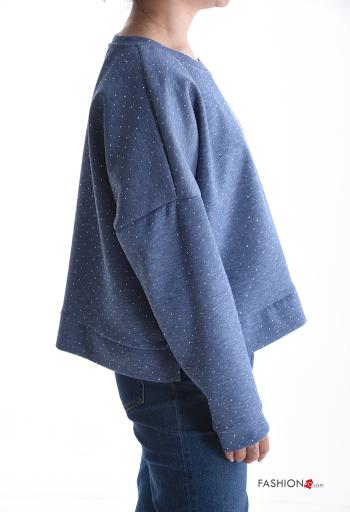 Felpa maniche lunghe girocollo con strass - ph 3